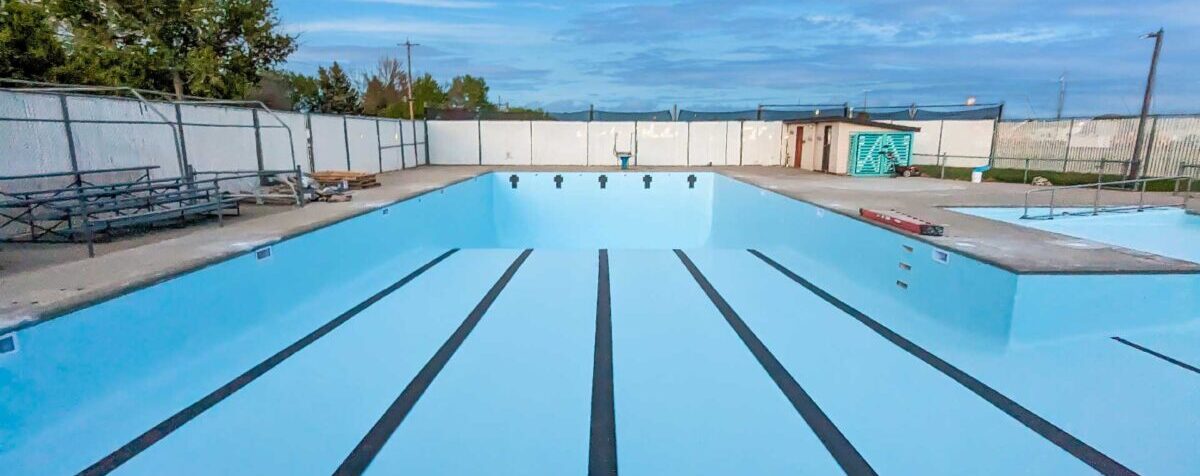 Bow island pool complete renovation before water filled